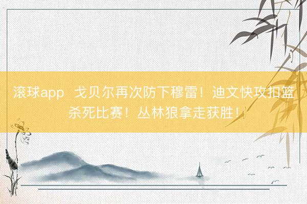 滚球app  戈贝尔再次防下穆雷！迪文快攻扣篮杀死比赛！丛林狼拿走获胜！