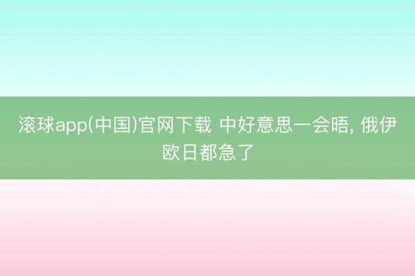 滚球app(中国)官网下载 中好意思一会晤， 俄伊欧日都急了