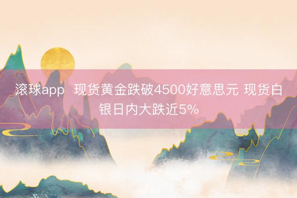 滚球app  现货黄金跌破4500好意思元 现货白银日内大跌近5%
