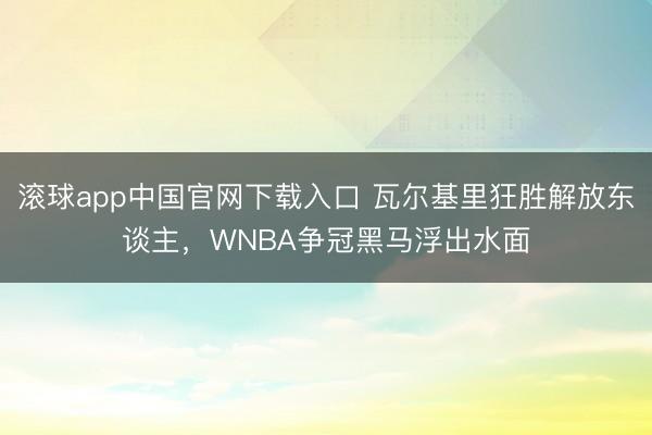 滚球app中国官网下载入口 瓦尔基里狂胜解放东谈主，WNBA争冠黑马浮出水面