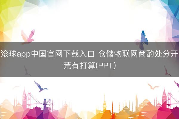 滚球app中国官网下载入口 仓储物联网商酌处分开荒有打算(PPT)