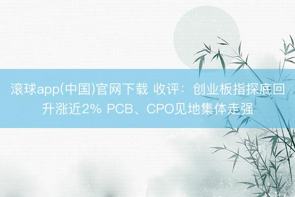滚球app(中国)官网下载 收评：创业板指探底回升涨近2% PCB、CPO见地集体走强