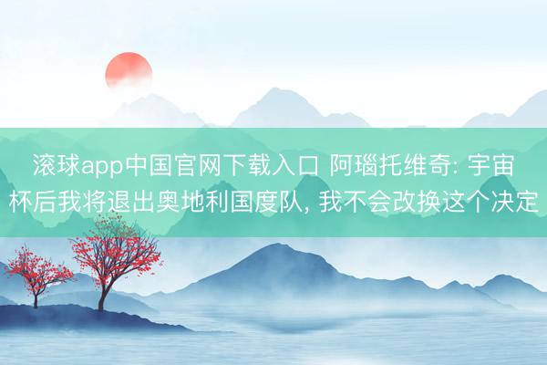 滚球app中国官网下载入口 阿瑙托维奇: 宇宙杯后我将退出奥地利国度队， 我不会改换这个决定