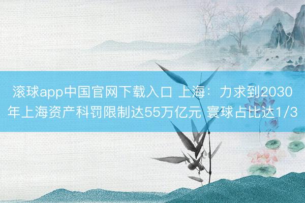 滚球app中国官网下载入口 上海:力求到2030年上海资产科罚限制达55万亿元 寰球占比达1/3