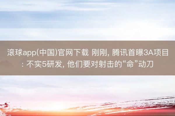 滚球app(中国)官网下载 刚刚， 腾讯首曝3A项目: 不实5研发， 他们要对射击的“命”动刀