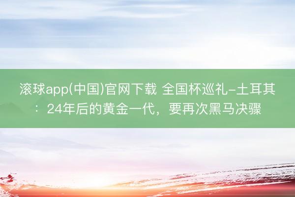 滚球app(中国)官网下载 全国杯巡礼-土耳其:24年后的黄金一代,要再次黑马决骤