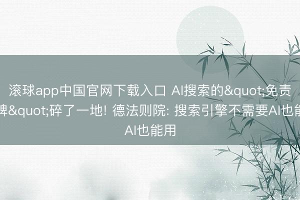 滚球app中国官网下载入口 AI搜索的"免责金牌"碎了一地! 德法则院: 搜索引擎不需要AI也能用