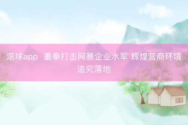 滚球app  重拳打击网暴企业水军 辉煌营商环境追究落地