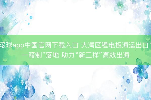 滚球app中国官网下载入口 大湾区锂电板海运出口“一箱制”落地 助力“新三样”高效出海