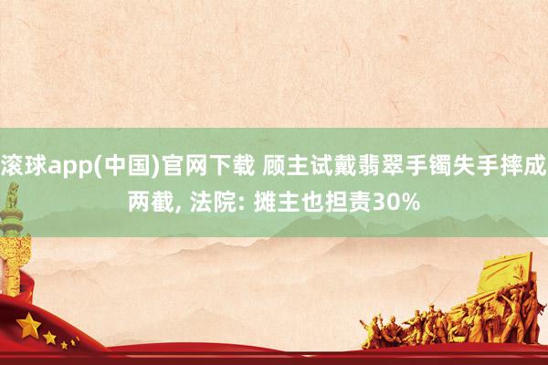 滚球app(中国)官网下载 顾主试戴翡翠手镯失手摔成两截, 法院: 摊主也担责30%